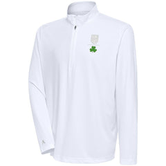 Vegas Golden Knights Antigua Shamrock Tribute Quarter-Zip Pullover Top - White | US 201296831