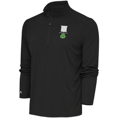 New York Rangers Antigua Shamrock Tribute Quarter-Zip Pullover Top - Charcoal | US 201296834