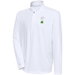 Dallas Stars Antigua Shamrock Tribute Quarter-Zip Pullover Top - White | US 201296852