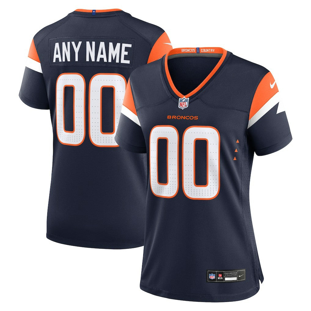 Denver Broncos Women's Alternate Mile High Collection Custom Game Jersey - Navy Jerseys