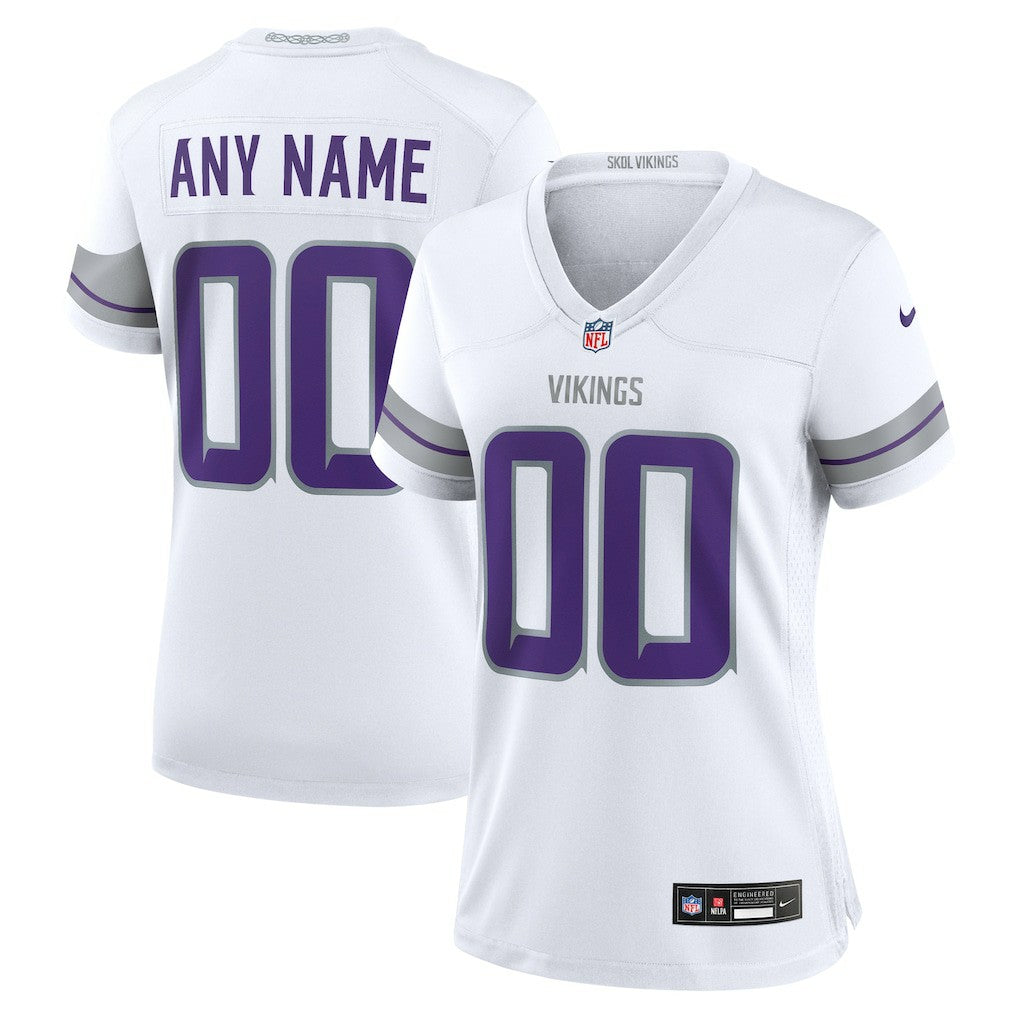 Minnesota Vikings Women's Alternate Custom Game Jersey - White Jerseys