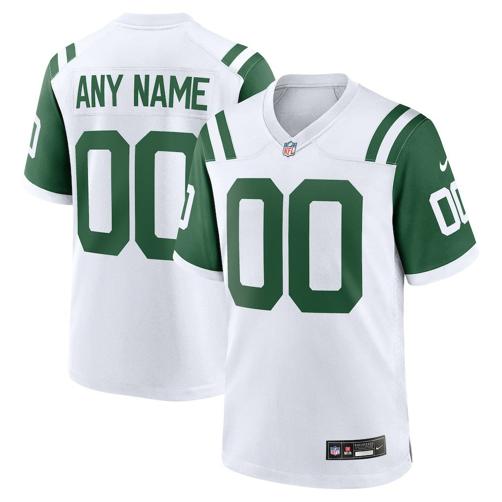 New York Jets Classic Alternate Custom Replica Jersey - White Jerseys