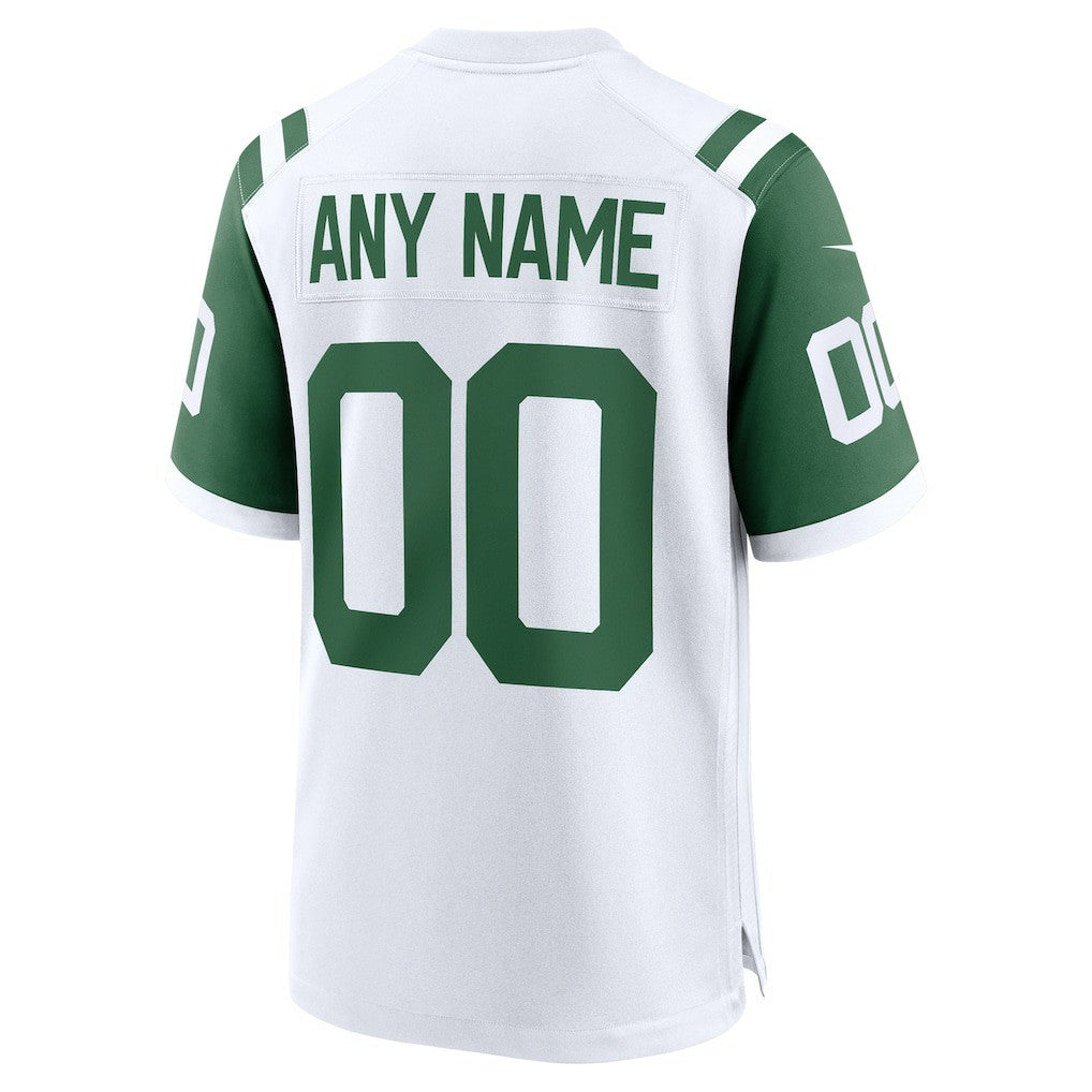 New York Jets Classic Alternate Custom Replica Jersey - White Jerseys