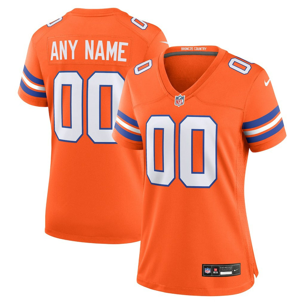 Denver Broncos Women's Mile High Collection 1977 Throwback Custom Game Jersey - Orange Jerseys