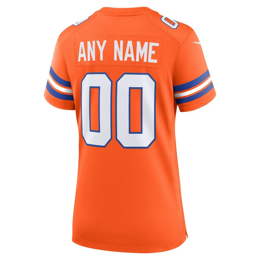Denver Broncos Women's Mile High Collection 1977 Throwback Custom Game Jersey - Orange Jerseys