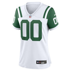 New York Jets Women's Classic Alternate Custom Replica Jersey - White Jerseys