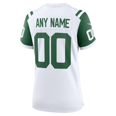 New York Jets Women's Classic Alternate Custom Replica Jersey - White Jerseys