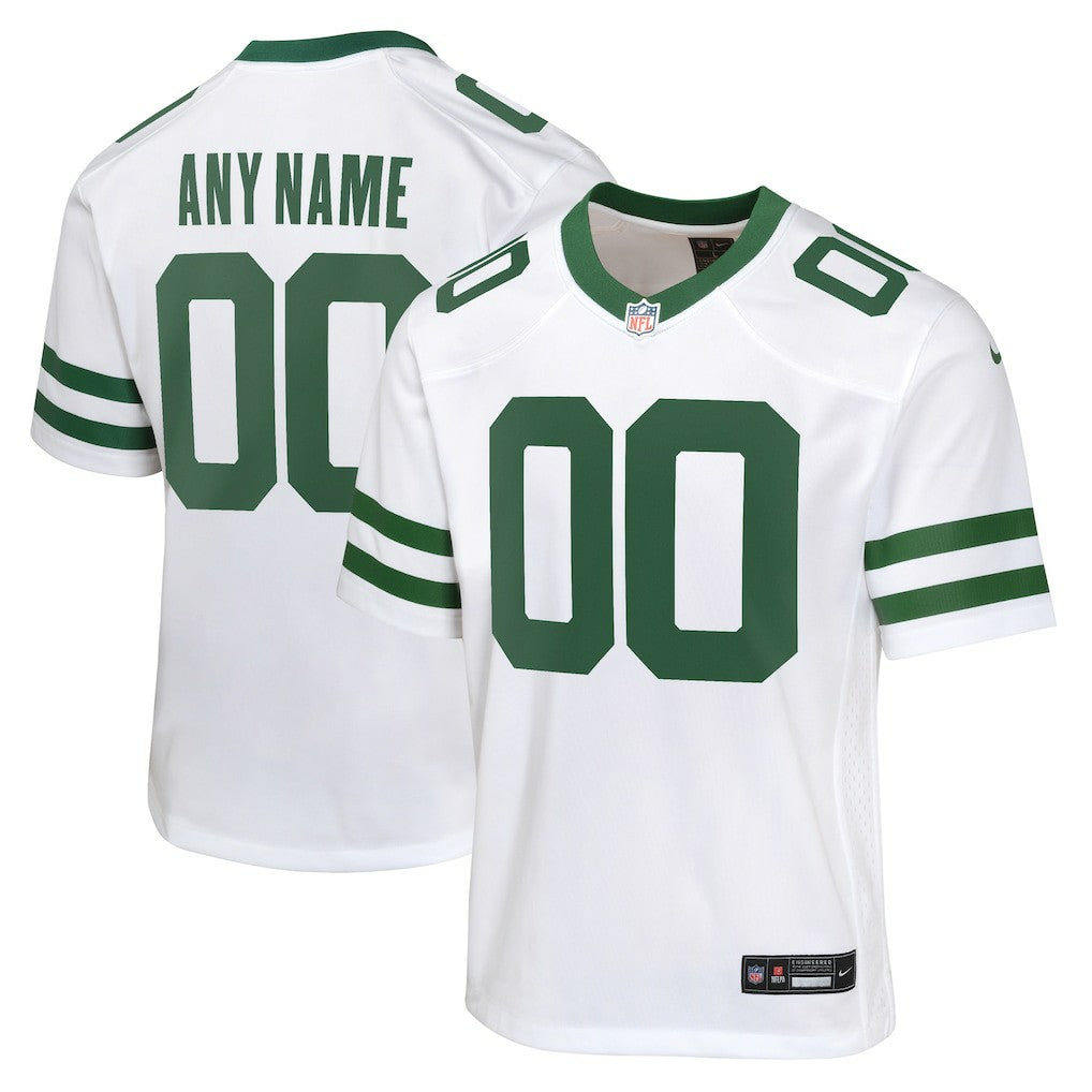 New York Jets Youth Custom Game Jersey - Legacy White Jerseys