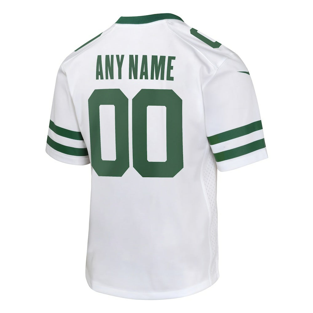 New York Jets Youth Custom Game Jersey - Legacy White Jerseys