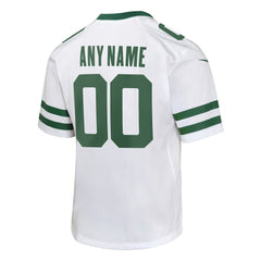 New York Jets Youth Custom Game Jersey - Legacy White Jerseys