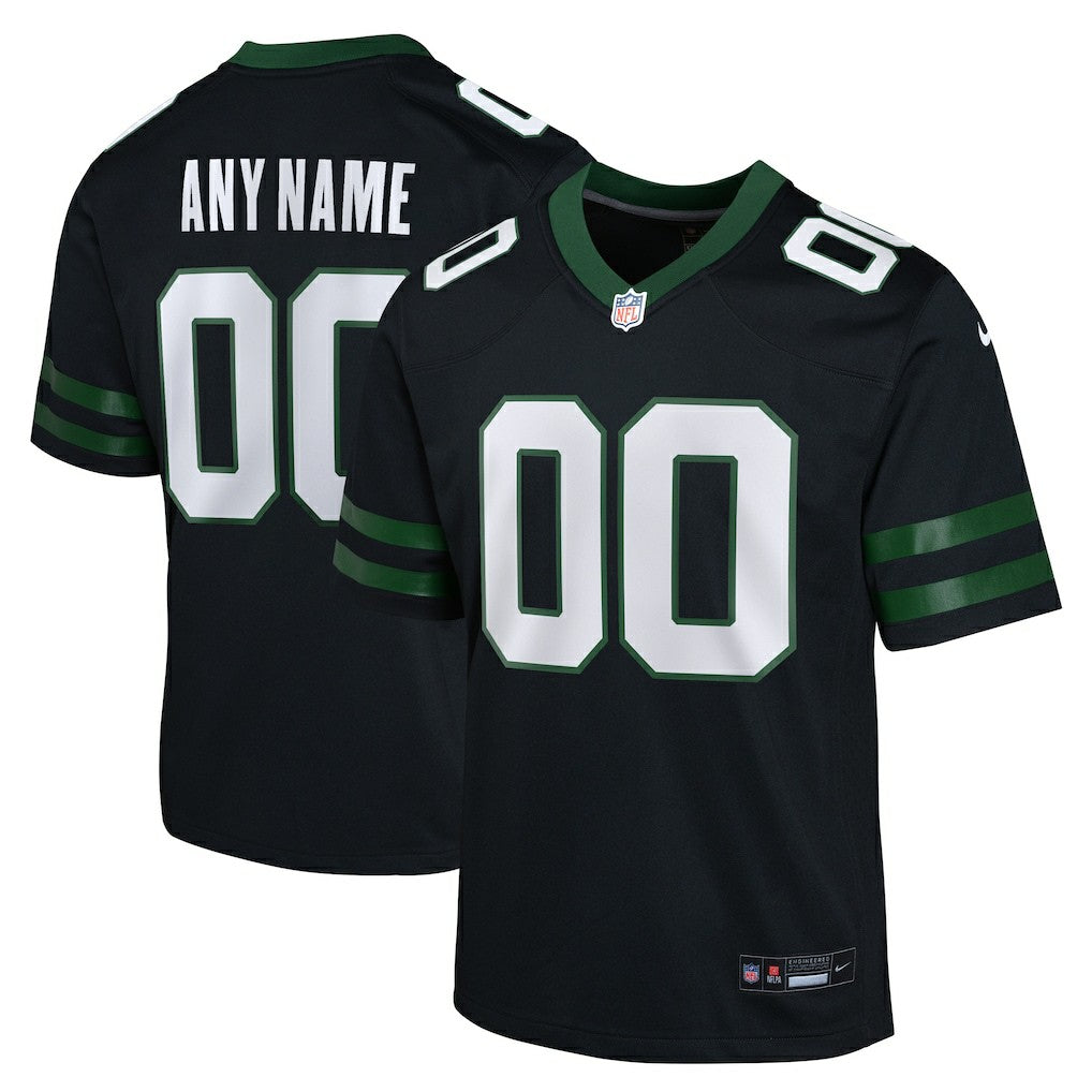 New York Jets Youth Alternate Custom Game Jersey - Black Jerseys