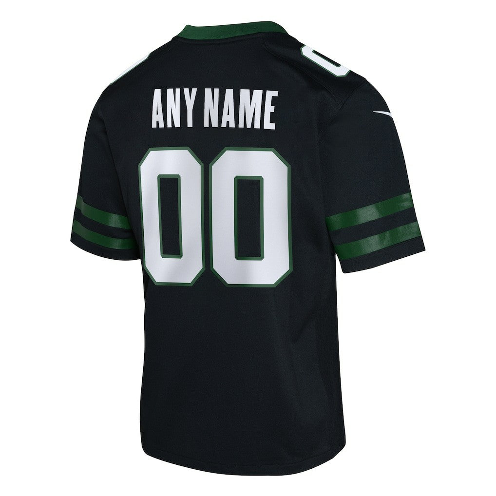 New York Jets Youth Alternate Custom Game Jersey - Black Jerseys