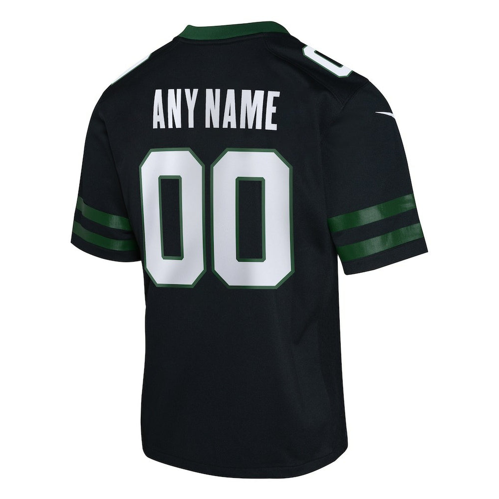 New York Jets Youth Alternate Custom Game Jersey - Black Jerseys