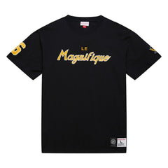 Mario Lemieux Pittsburgh Penguins Mitchell & Ness Premium Nickname Vintage Logo T-Shirt - Black | US 201297204