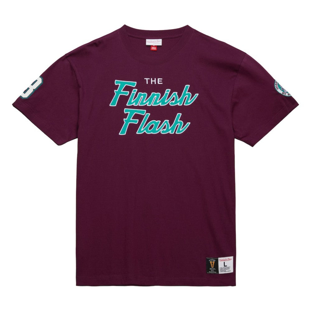 Teemu Selanne Anaheim Ducks Mitchell & Ness Premium Nickname Vintage Logo T-Shirt - Purple | US 201297205