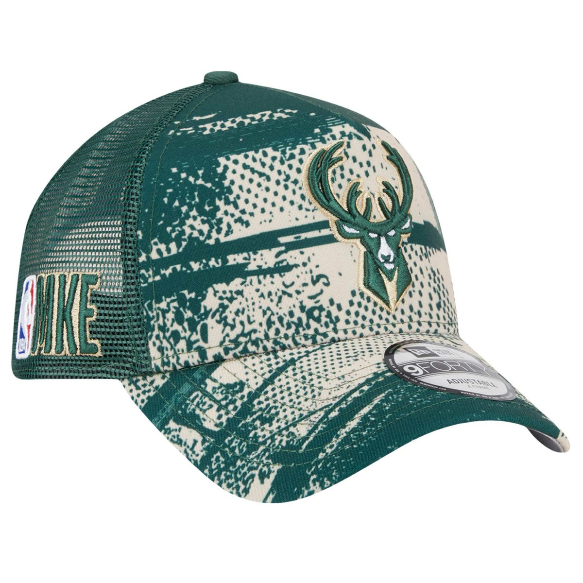 Milwaukee Bucks Tip Off A-Frame Trucker 9FORTY Adjustable Hat Hunter Green/Cream - New Era outlet