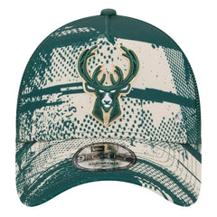 Milwaukee Bucks Tip Off A-Frame Trucker 9FORTY Adjustable Hat Hunter Green/Cream - New Era outlet