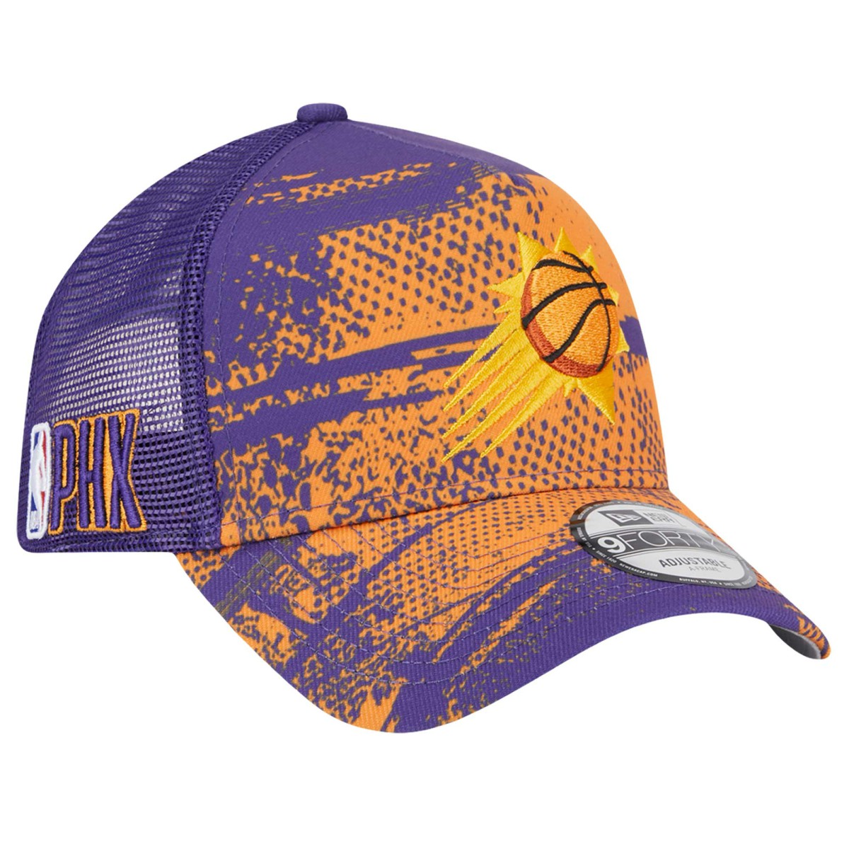 Phoenix Suns Tip Off A-Frame Trucker 9FORTY Adjustable Hat Purple/Orange - New Era