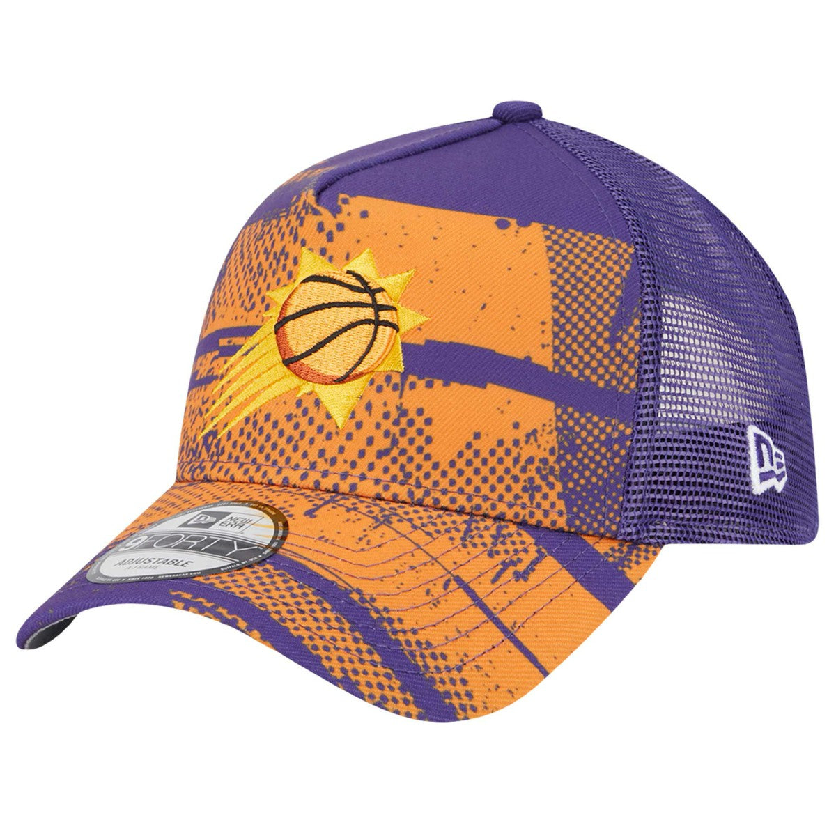 Phoenix Suns Tip Off A-Frame Trucker 9FORTY Adjustable Hat Purple/Orange - New Era