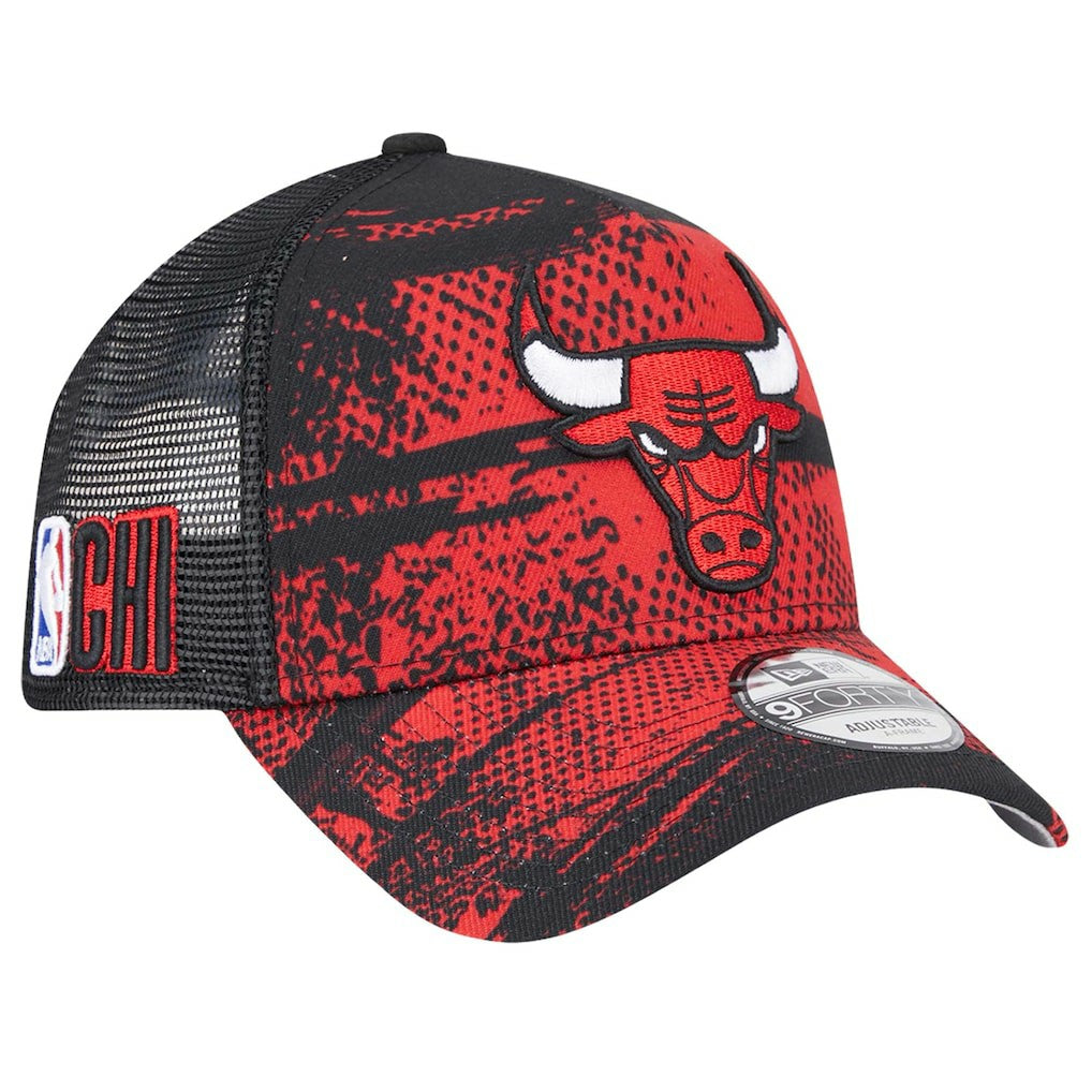 Chicago Bulls Tip Off A-Frame Trucker 9FORTY Adjustable Hat Black/Red - New Era outlet