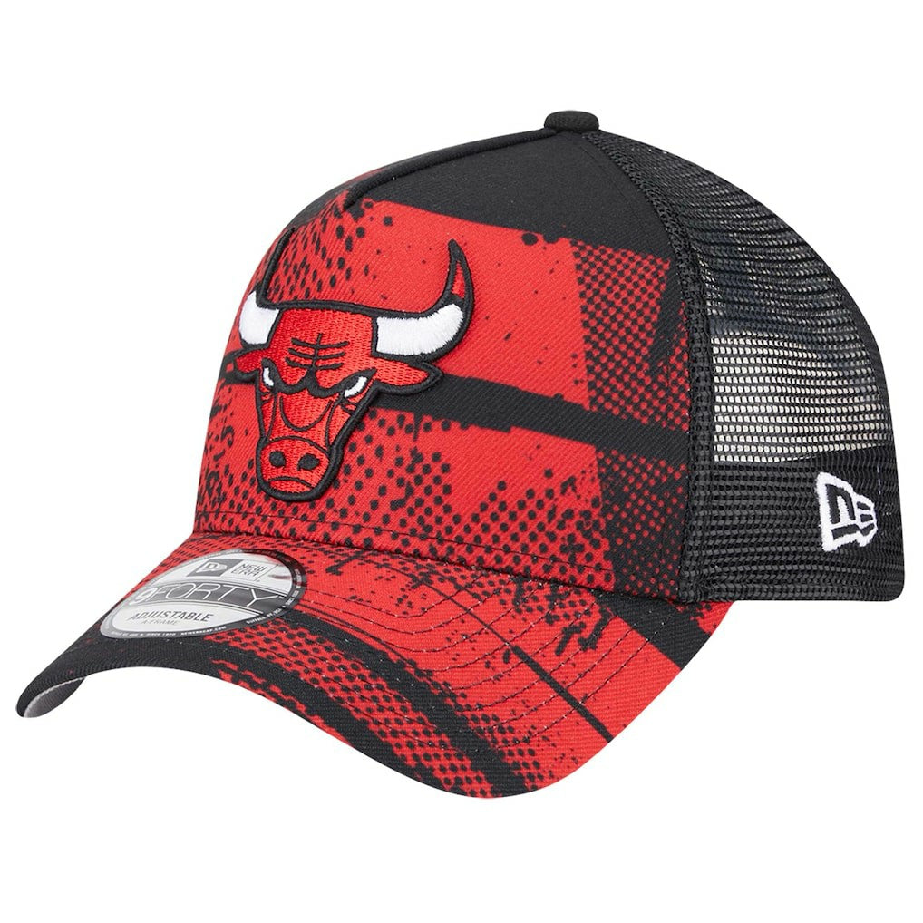 Chicago Bulls Tip Off A-Frame Trucker 9FORTY Adjustable Hat Black/Red - New Era outlet