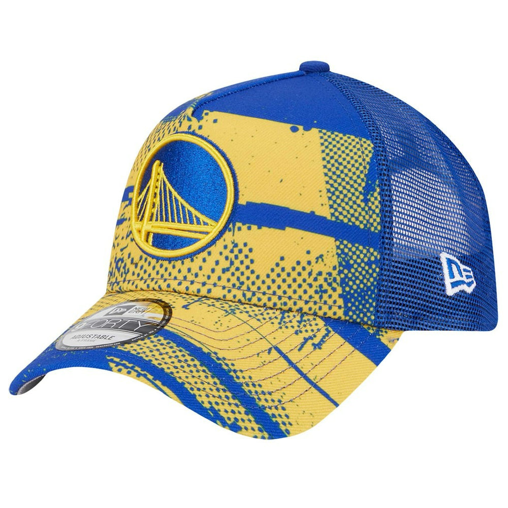 Golden State Warriors Tip Off A-Frame Trucker 9FORTY Adjustable Hat Royal/Gold - New Era