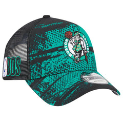 Boston Celtics Tip Off A-Frame Trucker 9FORTY Adjustable Hat Black/Kelly Green - New Era