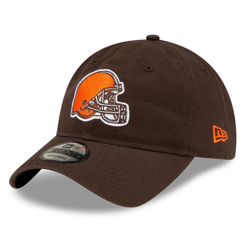 Cleveland Browns New Era Core Classic Primary 9TWENTY Adjustable Hat - Brown Hats