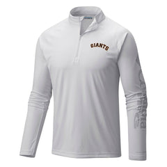 San Francisco Giants Columbia Terminal Tackle Omni-Shade Raglan Quarter-Zip Pullover Top - White Pullover