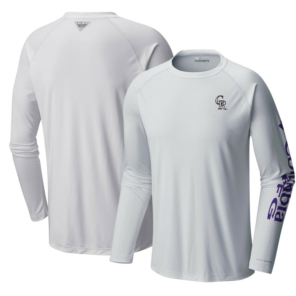 Colorado Rockies Columbia Terminal Tackle Long Sleeve T-Shirt - White T-shirts