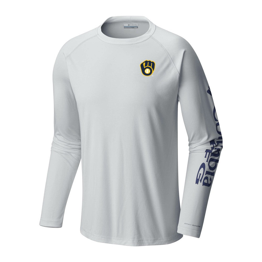 Milwaukee Brewers Columbia Terminal Tackle Long Sleeve T-Shirt - White T-shirts