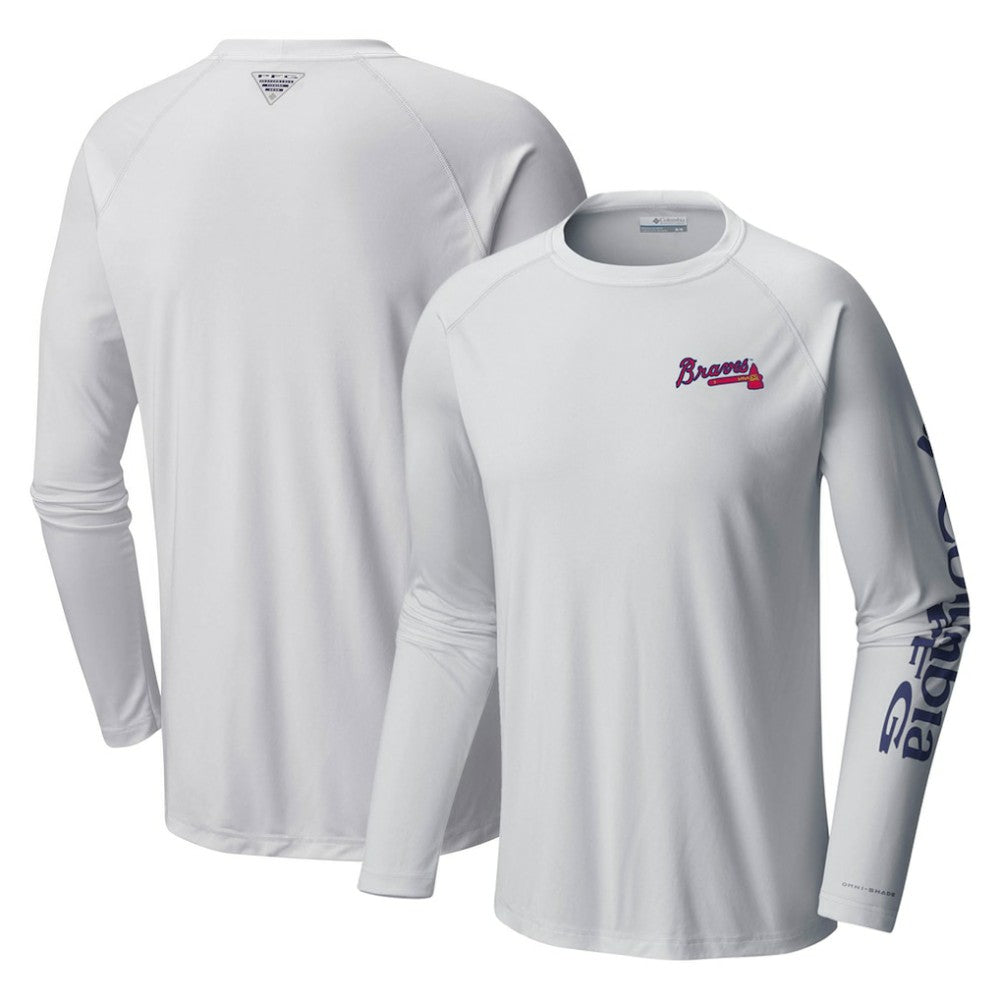 Atlanta Braves Columbia Terminal Tackle Long Sleeve T-Shirt - White T-shirts