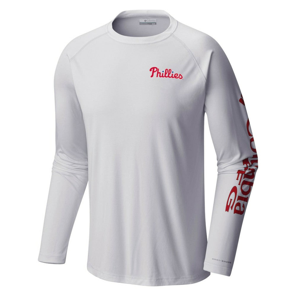 Philadelphia Phillies Columbia Terminal Tackle Long Sleeve T-Shirt - White T-shirts