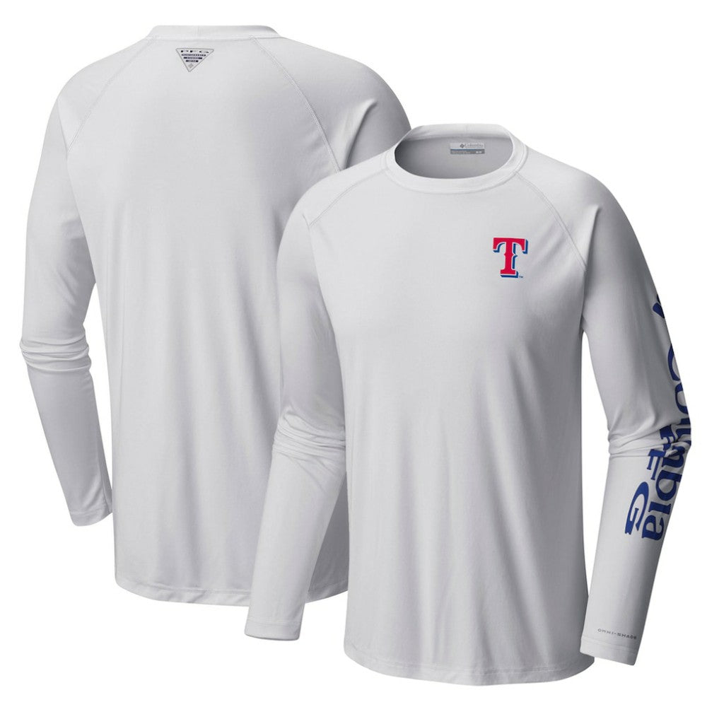 Texas Rangers Columbia Terminal Tackle Long Sleeve T-Shirt - White T-shirts