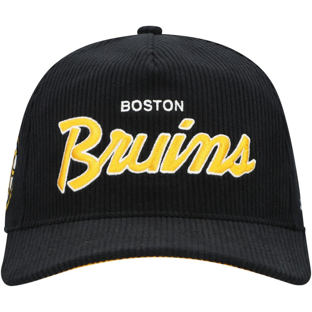 Boston Bruins '47 Crosstown Corduroy Hitch Adjustable Hat - Black | US 201300390