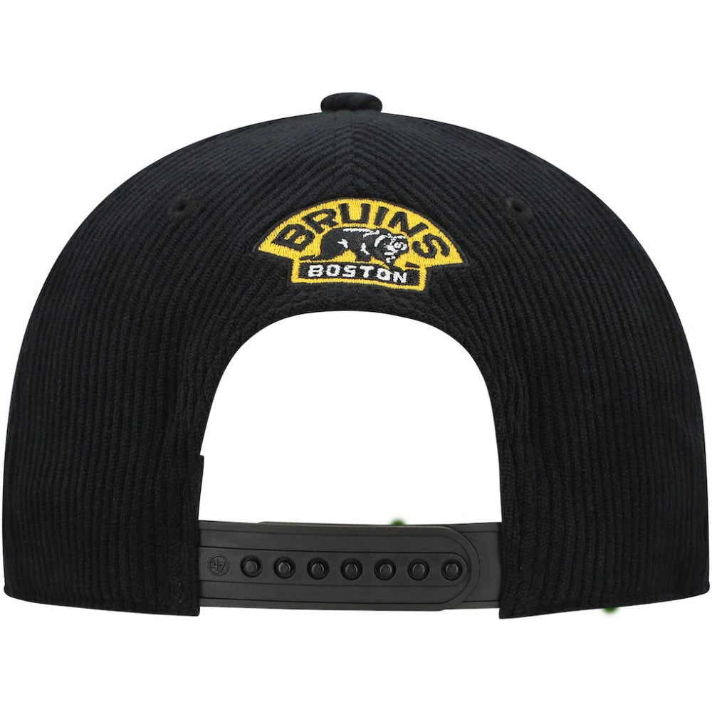 Boston Bruins '47 Crosstown Corduroy Hitch Adjustable Hat - Black | US 201300390