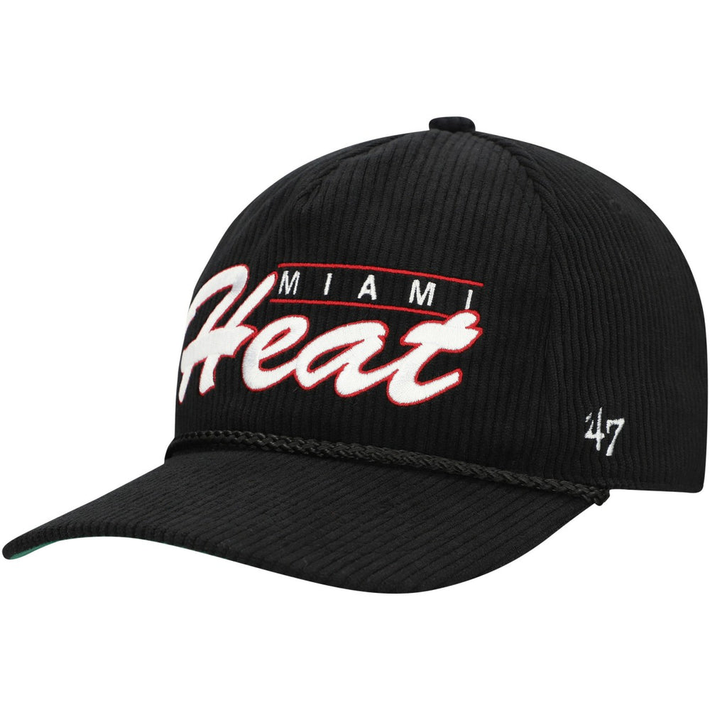 Miami Heat '47 Double Header Sidepatch Cord Hitch Adjustable Hat Black - 47 brand