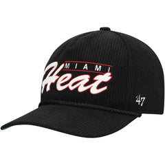 Miami Heat '47 Double Header Sidepatch Cord Hitch Adjustable Hat Black - 47 brand