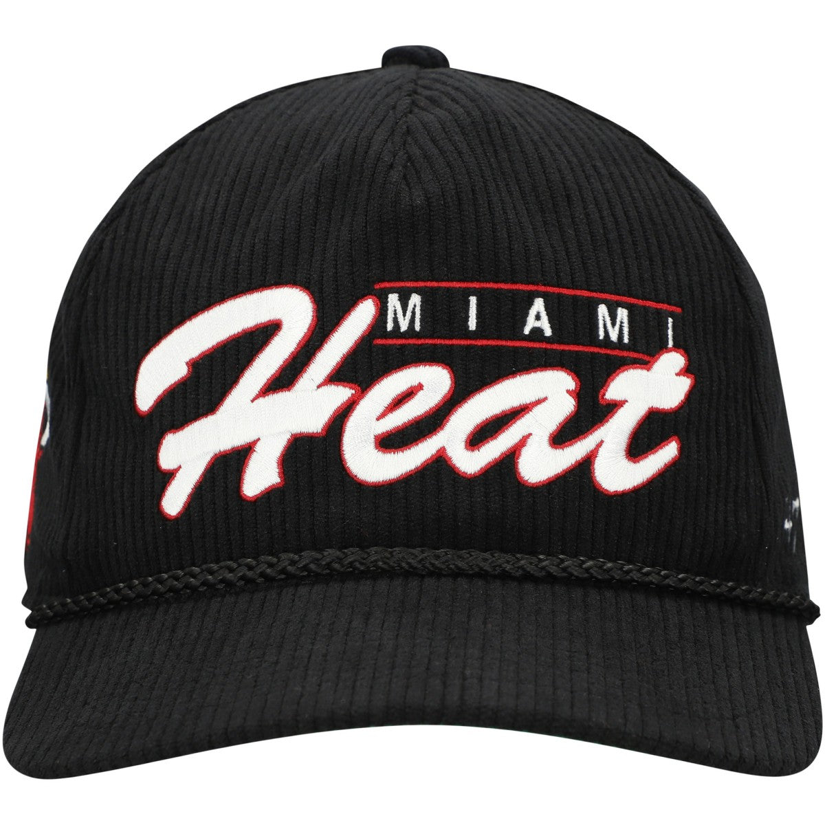 Miami Heat '47 Double Header Sidepatch Cord Hitch Adjustable Hat Black - 47 brand