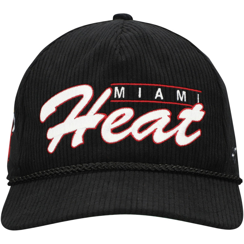 Miami Heat '47 Double Header Sidepatch Cord Hitch Adjustable Hat Black - 47 brand