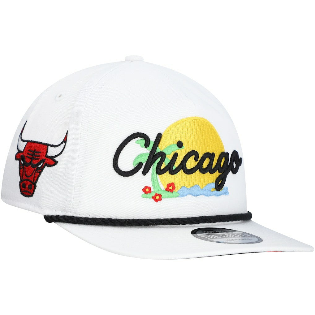 Chicago Bulls Island Oasis Golfer Snapback Hat White - New Era