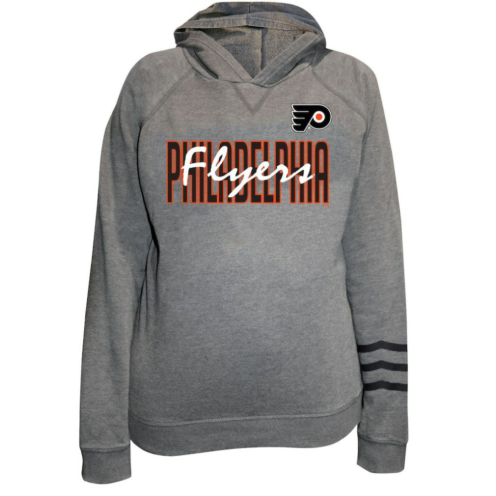 Philadelphia Flyers Fanatics Women's Plus Size Lightweight Fleece Raglan Pullover Hoodie - Heather Gray | US 201302751