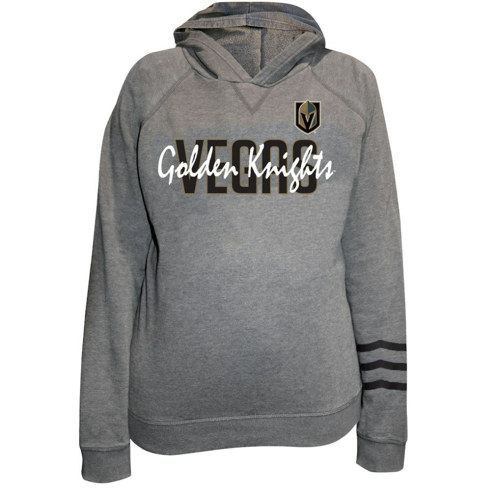 Vegas Golden Knights Fanatics Women's Plus Size Lightweight Fleece Raglan Pullover Hoodie - Heather Gray | US 201302752