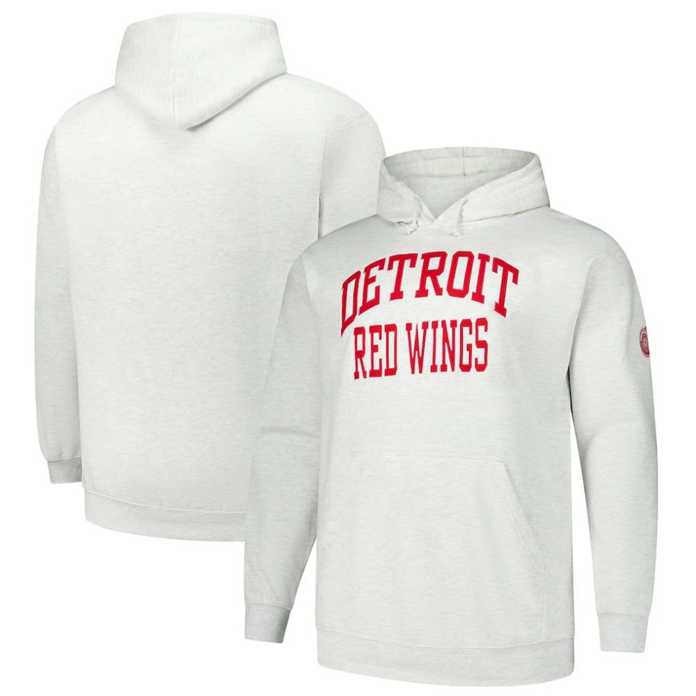 Detroit Red Wings Fanatics Big & Tall Fleece Pullover Hoodie - Heather Gray | US 201302794