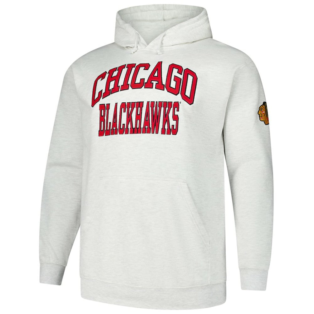 Chicago Blackhawks Fanatics Big & Tall Fleece Pullover Hoodie - Heather Gray | US 201302795