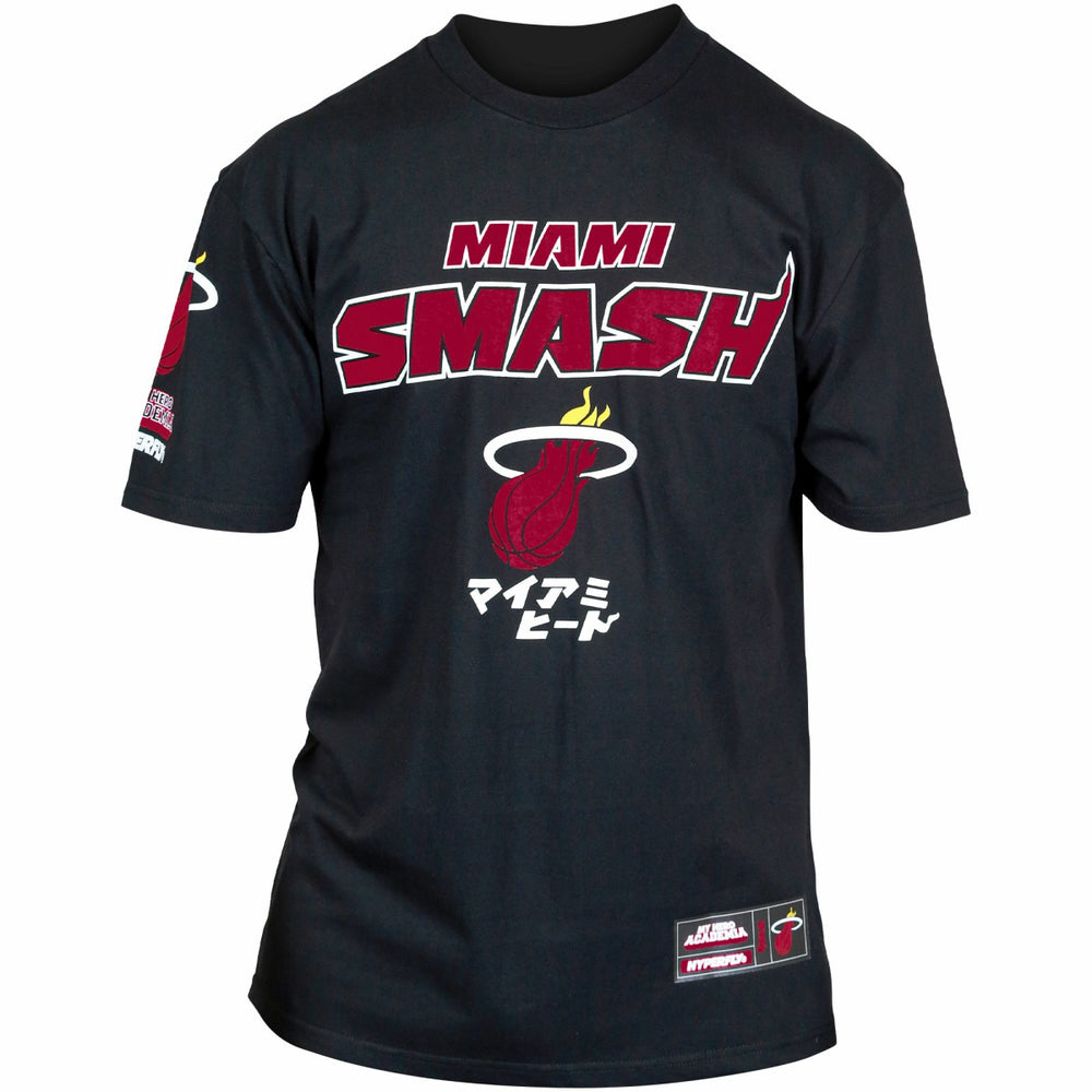 Miami Heat Hyperfly Unisex NBA x My Hero Academia All Might Smash T-Shirt Black