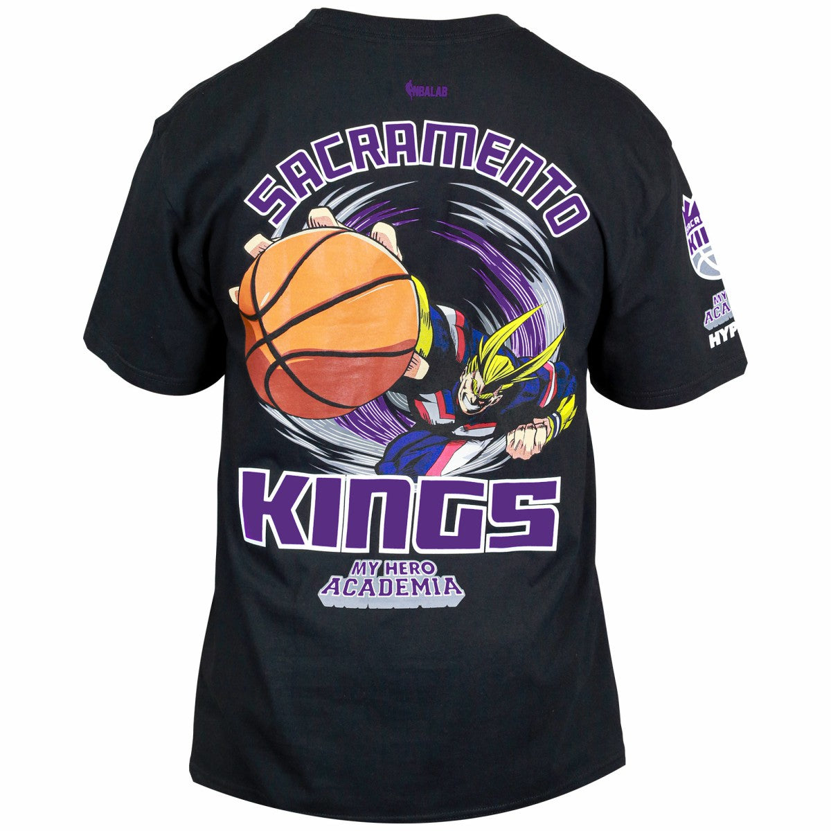 Sacramento Kings Hyperfly Unisex NBA x My Hero Academia All Might Smash T-Shirt Black