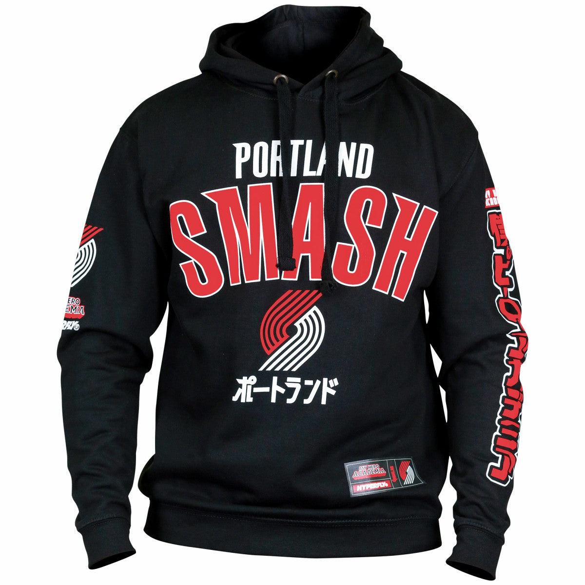 Portland Trail Blazers Hyperfly Unisex NBA x My Hero Academia All Might Smash Pullover Hoodie Black outlet