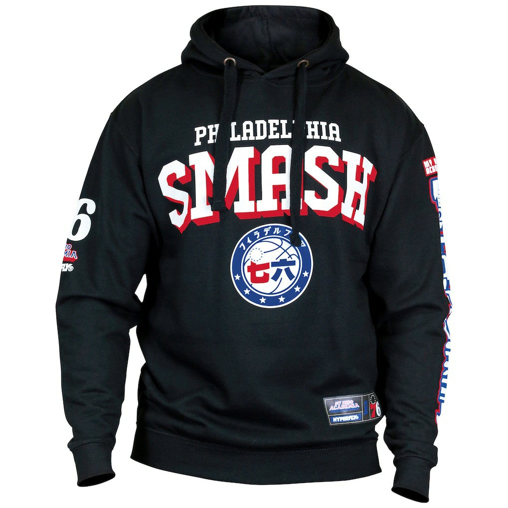 Philadelphia 76ers Hyperfly Unisex NBA x My Hero Academia All Might Smash Pullover Hoodie Black