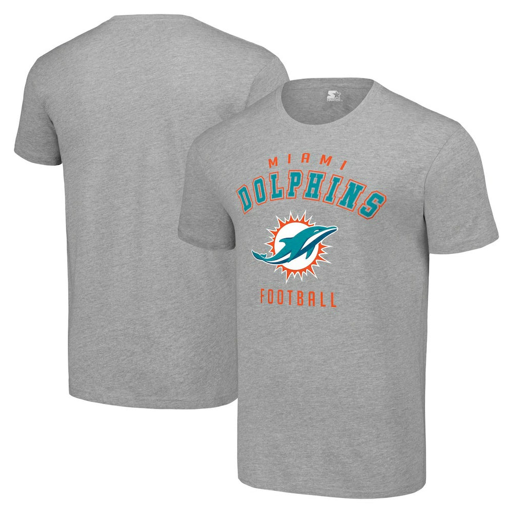 Miami Dolphins Starter Logo T-Shirt - Heather Gray T-shirts